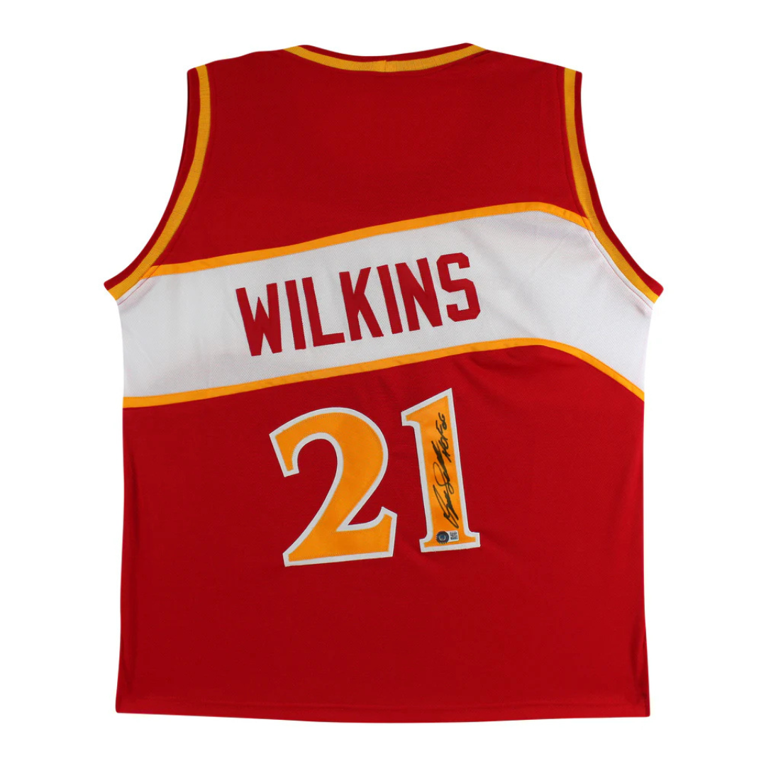 Dominique Wilkins Signed & Inscribed Atlanta Hawks Basketball Jersey with Beckett COA